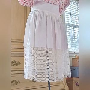 STUNNING "STELLA McCARTNEY  WHITE COTTON MIDI SKIRT , MESH BOTTOM! LIKE …